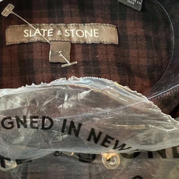 NWT MEN'S SLATE AND STONE LONG SLEEVE BUTTON DOWN LUCAS SHIRT S BROWN PLAID - Picture 6 of 9